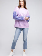 All Velvet and Sparkle Mineral Washed Long Sleeve Top-Women's Clothing-Shop Z & Joxa