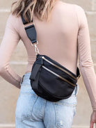 All or Nothing Double Zip Crescent Sling Bag-Women's Accessories-Shop Z & Joxa