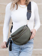 All or Nothing Double Zip Crescent Sling Bag-Women's Accessories-Shop Z & Joxa