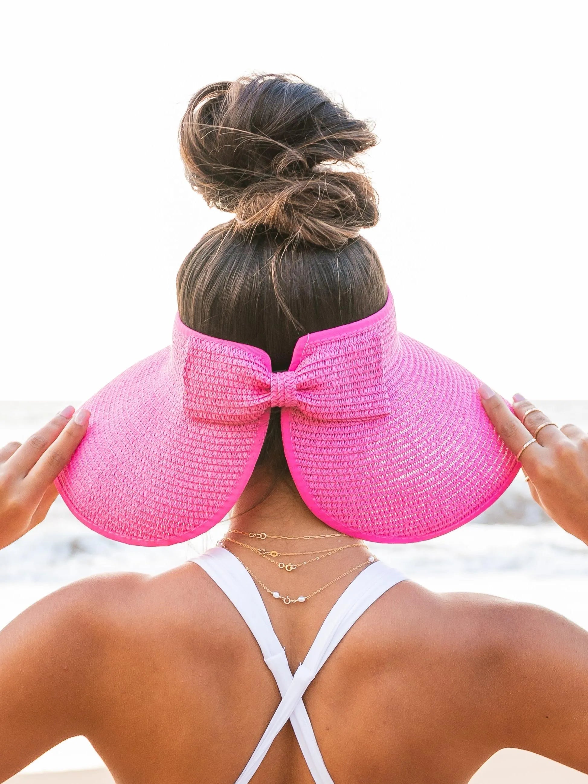 Alli's Corner Bow & Go Wide Brim Visor-Sun Visor-Shop Z & Joxa