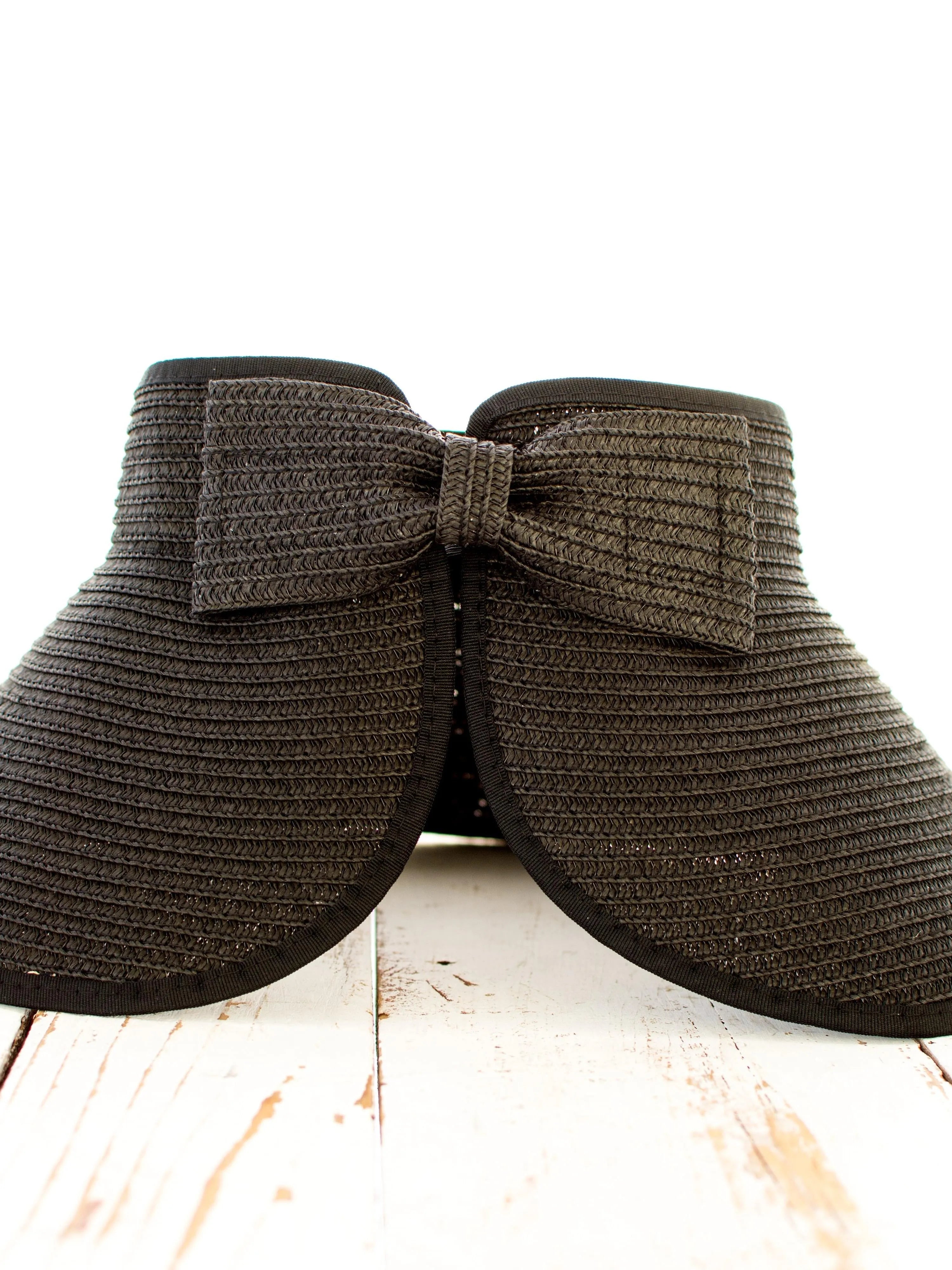 Alli's Corner Bow & Go Wide Brim Visor-Sun Visor-Shop Z & Joxa