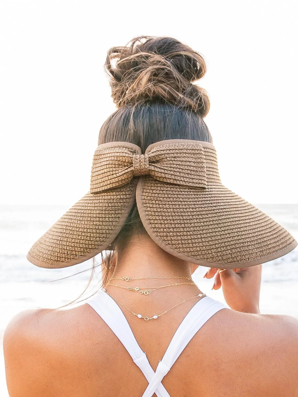 Alli's Corner Bow & Go Wide Brim Visor-Sun Visor-Shop Z & Joxa