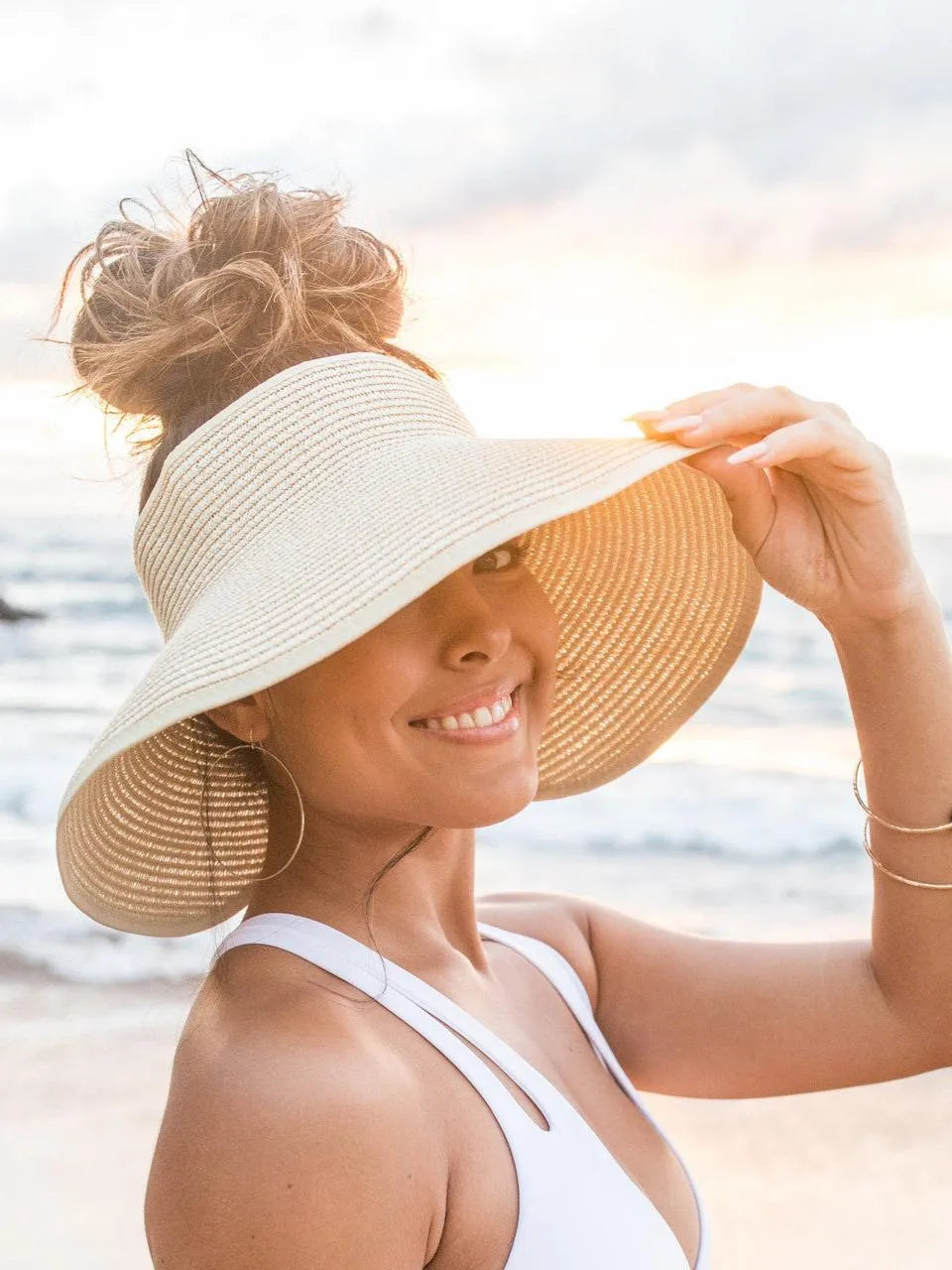 Alli's Corner Bow & Go Wide Brim Visor-Sun Visor-Shop Z & Joxa