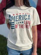 America Land of The Free Graphic Tee-Women's Clothing-Shop Z & Joxa