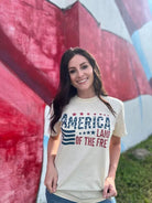 America Land of The Free Graphic Tee-Women's Clothing-Shop Z & Joxa