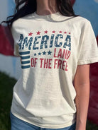 America Land of The Free Graphic Tee-Women's Clothing-Shop Z & Joxa