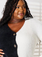 Angel Wings Contrast Crush Black & White Color Block Cardigan-Women's Shirts & Tops-Shop Z & Joxa