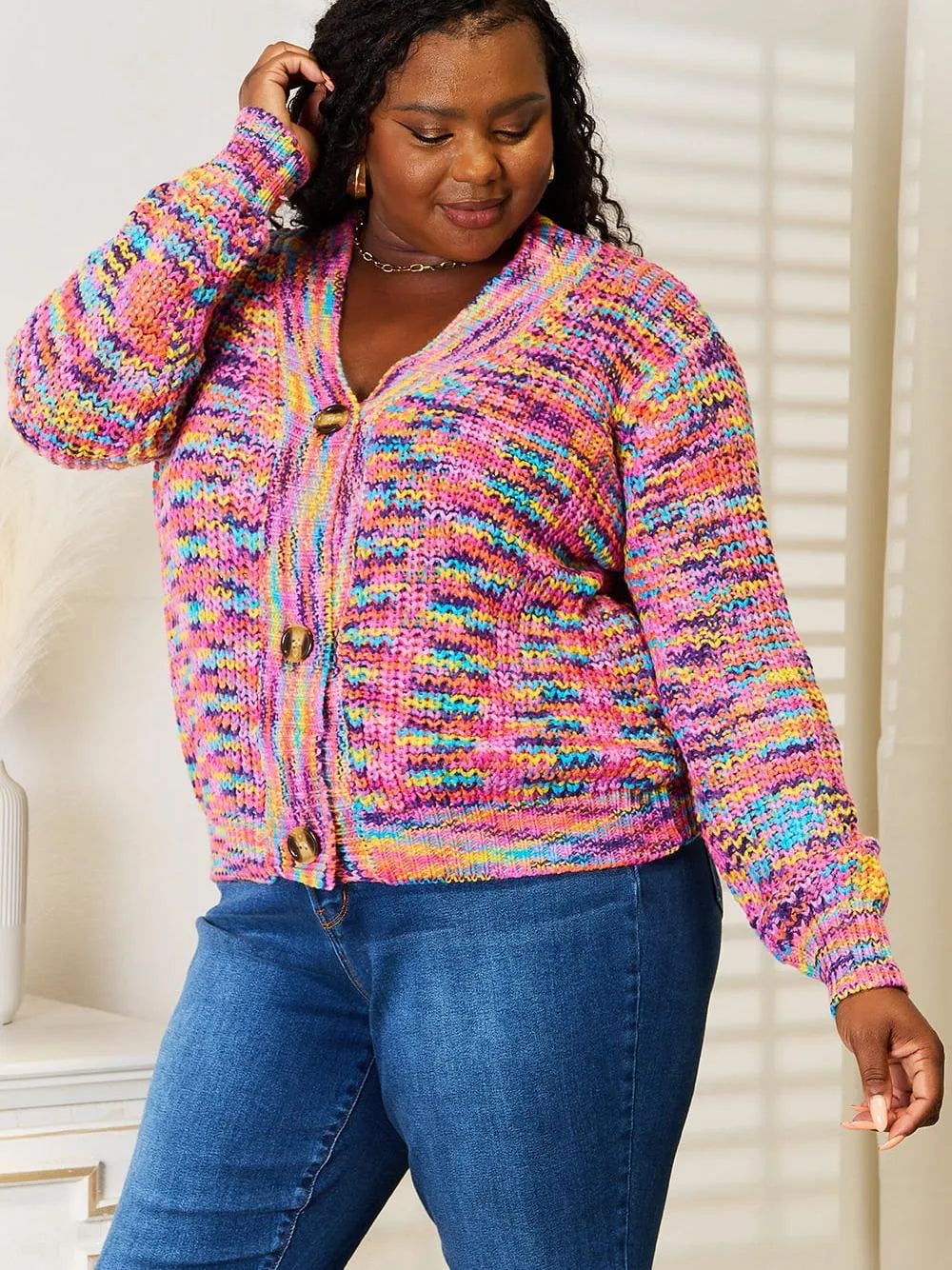 Angel Wings Sweet Mirage V-Neck Long Sleeve Knit Cardigan-Women's Shirts & Tops-Shop Z & Joxa