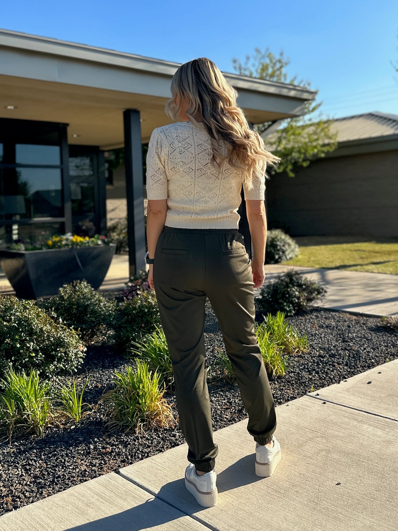 Army Green Drawstring Joggers-Women's Clothing-Shop Z & Joxa