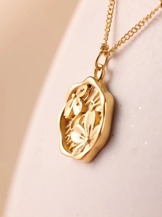 As Sweet as a Cherry Blossom Gold Pendent Necklace-Women's Accessories-Shop Z & Joxa