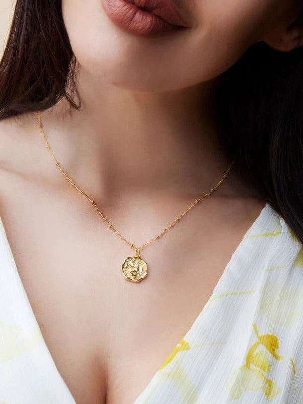 As Sweet as a Cherry Blossom Gold Pendent Necklace-Women's Accessories-Shop Z & Joxa