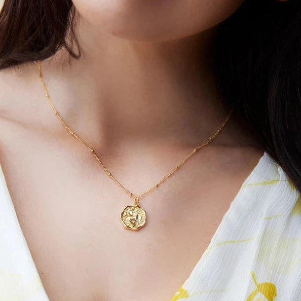 As Sweet as a Cherry Blossom Gold Pendent Necklace-Women's Accessories-Shop Z & Joxa