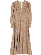 Autumn Gold Floral Flair Maxi Dress-Women's Dresses-Shop Z & Joxa