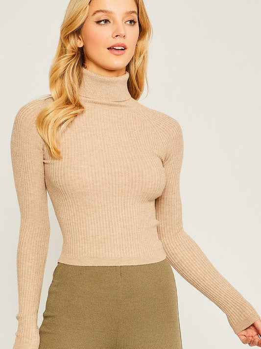 Back to Basics Turtleneck Ribbed Knit Sweater Top-Women's Clothing-Shop Z & Joxa