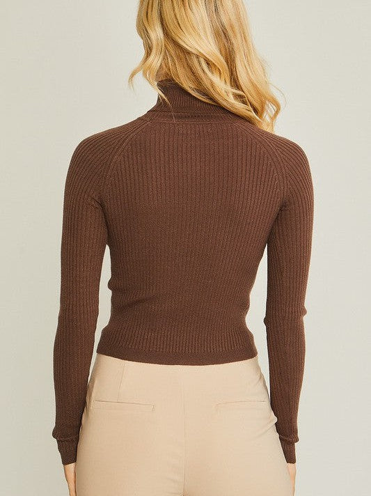 Back to Basics Turtleneck Ribbed Knit Sweater Top-Women's Clothing-Shop Z & Joxa