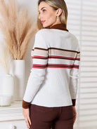 Basic Bae Cinnamon Stripes Collared Neck Rib-Knit Top-Women's Shirts & Tops-Shop Z & Joxa