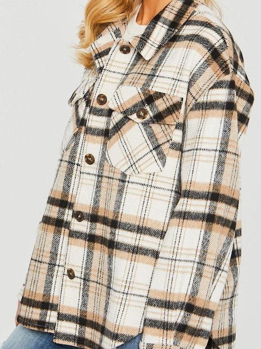 Be the Envy Must Have Plaid Shacket-Women's Clothing-Shop Z & Joxa