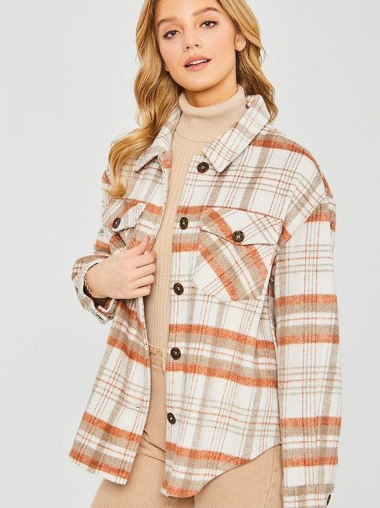 Be the Envy Must Have Plaid Shacket-Women's Clothing-Shop Z & Joxa