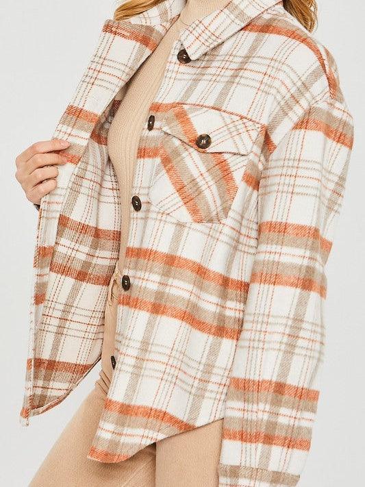 Be the Envy Must Have Plaid Shacket-Women's Clothing-Shop Z & Joxa