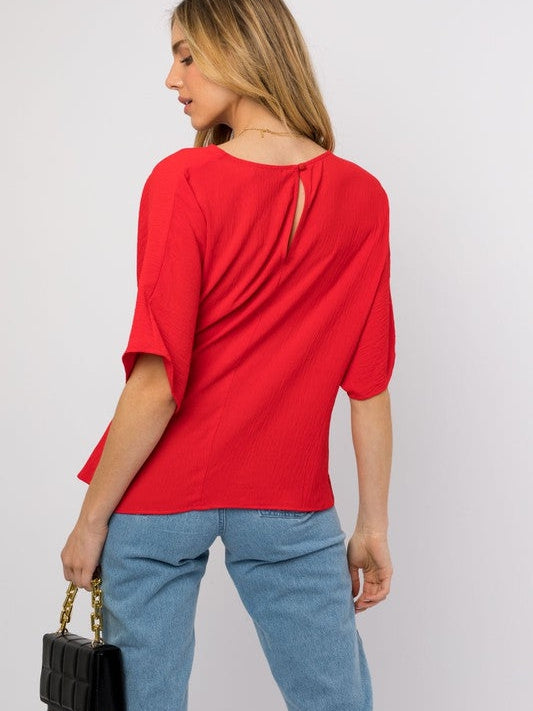 Better by Design Sleeve Side Tie Top-Women's Clothing-Shop Z & Joxa