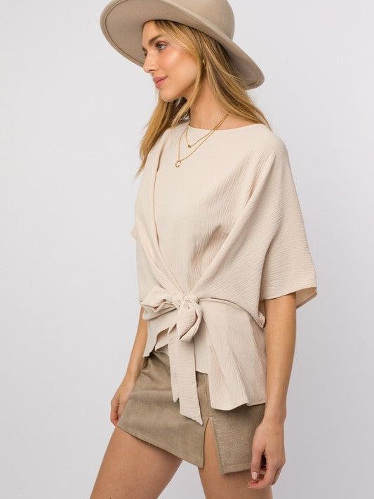 Better by Design Sleeve Side Tie Top-Women's Clothing-Shop Z & Joxa