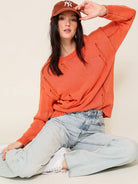 Bewitched Mineral Wash Distressed Sweater-Women's Clothing-Shop Z & Joxa