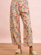 BiBi Barrel of Blooms Washed Floral Twill Barrel Pants-Women's Pants-Shop Z & Joxa