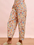 BiBi Barrel of Blooms Washed Floral Twill Barrel Pants-Women's Pants-Shop Z & Joxa