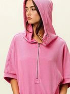 BiBi Blush & Chill Waffle Vintage Washed Waffle Thermal Hoodie-Women's Shirts & Tops-Shop Z & Joxa