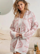 BiBi Boho Breeze Aztec Pattern Open Front Cardigan-Women's Shirts & Tops-Shop Z & Joxa