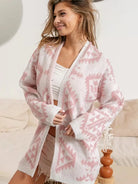 BiBi Boho Breeze Aztec Pattern Open Front Cardigan-Women's Shirts & Tops-Shop Z & Joxa
