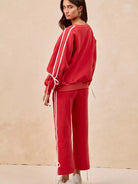 BiBi Bowside Beauty Side Lined Bow Fleece Sweatpants-Women's Pants-Shop Z & Joxa