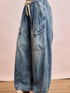 BiBi Cargo Cutie Baggy Barrel Jeans With Cargo Pockets-Women's Pants-Shop Z & Joxa