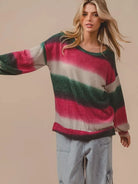 BiBi Color Rush Striped Gradation Print Knit Top-Women's Shirts & Tops-Shop Z & Joxa