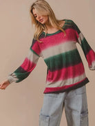 BiBi Color Rush Striped Gradation Print Knit Top-Women's Shirts & Tops-Shop Z & Joxa