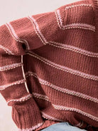 BiBi Cozy Lineup Striped Long Sleeve Knit Sweater-Women's Shirts & Tops-Shop Z & Joxa