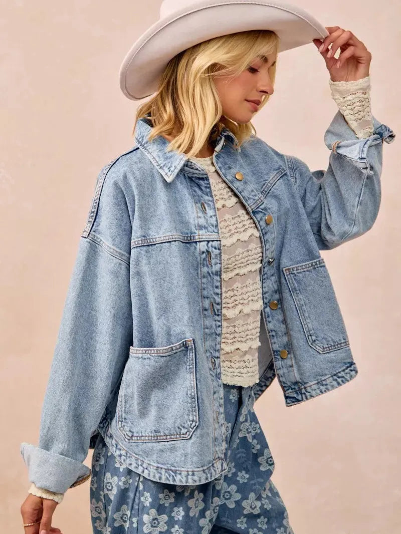 BiBi Golden Hour Ruffles Detail Flower Lace Long Sleeve Top-Women's Shirts & Tops-Shop Z & Joxa