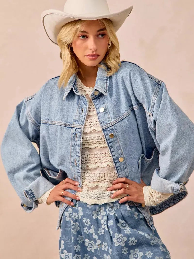 BiBi Golden Hour Ruffles Detail Flower Lace Long Sleeve Top-Women's Shirts & Tops-Shop Z & Joxa
