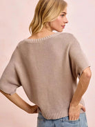 BiBi In the Mood for Mocha Short Dolman Sleeves Knit Top-Women's Shirts & Tops-Shop Z & Joxa