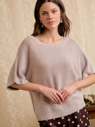 BiBi In the Mood for Mocha Short Dolman Sleeves Knit Top-Women's Shirts & Tops-Shop Z & Joxa