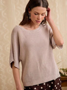 BiBi In the Mood for Mocha Short Dolman Sleeves Knit Top-Women's Shirts & Tops-Shop Z & Joxa