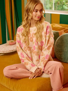 BiBi Ivory Blossom Towel Texture Floral Pattern Sweater-Women's Shirts & Tops-Shop Z & Joxa