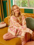 BiBi Ivory Blossom Towel Texture Floral Pattern Sweater-Women's Shirts & Tops-Shop Z & Joxa