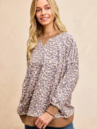 BiBi Leopard Lounge Animal Print French Terry Sweatshirt-Women's Shirts & Tops-Shop Z & Joxa