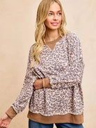 BiBi Leopard Lounge Animal Print French Terry Sweatshirt-Women's Shirts & Tops-Shop Z & Joxa