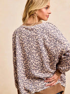 BiBi Leopard Lounge Animal Print French Terry Sweatshirt-Women's Shirts & Tops-Shop Z & Joxa