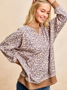 BiBi Leopard Lounge Animal Print French Terry Sweatshirt-Women's Shirts & Tops-Shop Z & Joxa