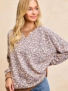 BiBi Leopard Lounge Animal Print French Terry Sweatshirt-Women's Shirts & Tops-Shop Z & Joxa