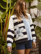 BiBi Patchwork Pulse Striped Floral Long Sleeve Sweatshirt-Women's Shirts & Tops-Shop Z & Joxa