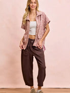 BiBi Pocket Full of Comfort Washed Terry Vintage Crop Pants-Women's Pants-Shop Z & Joxa